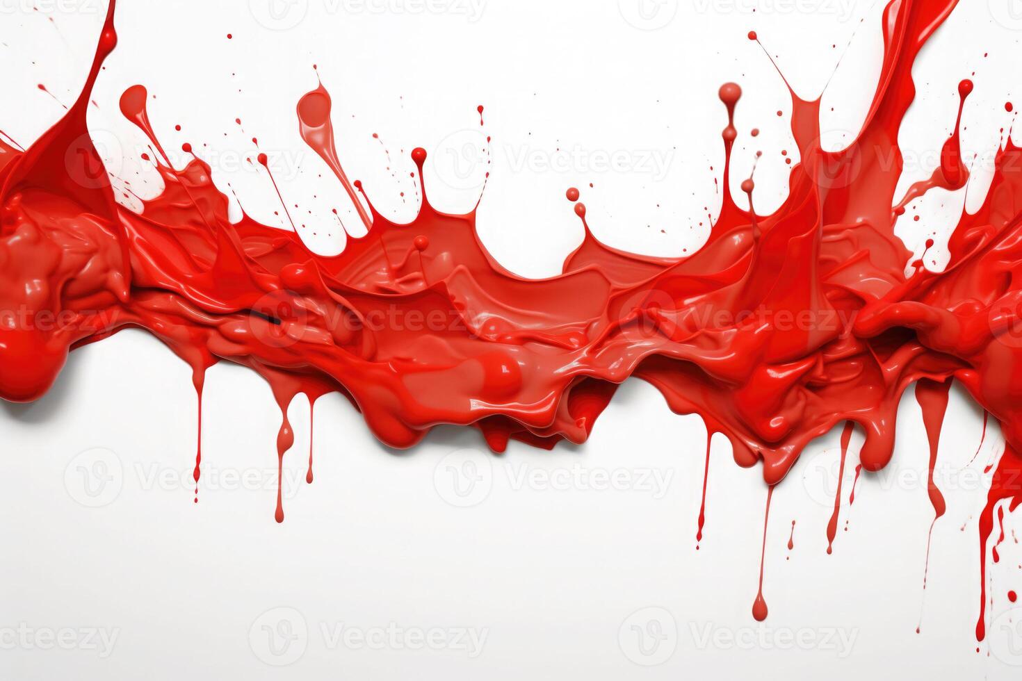 Red paint splash area with white background. photo