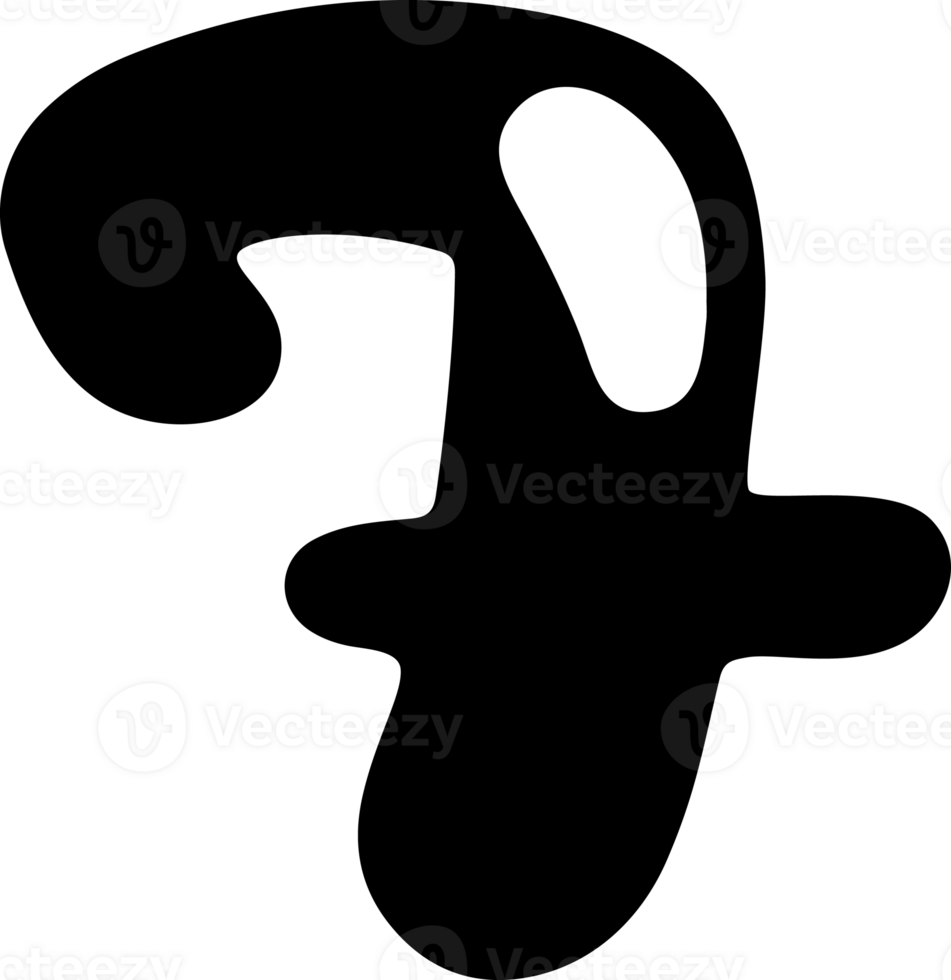 Cute Calligraphy Numbers 7 Design png