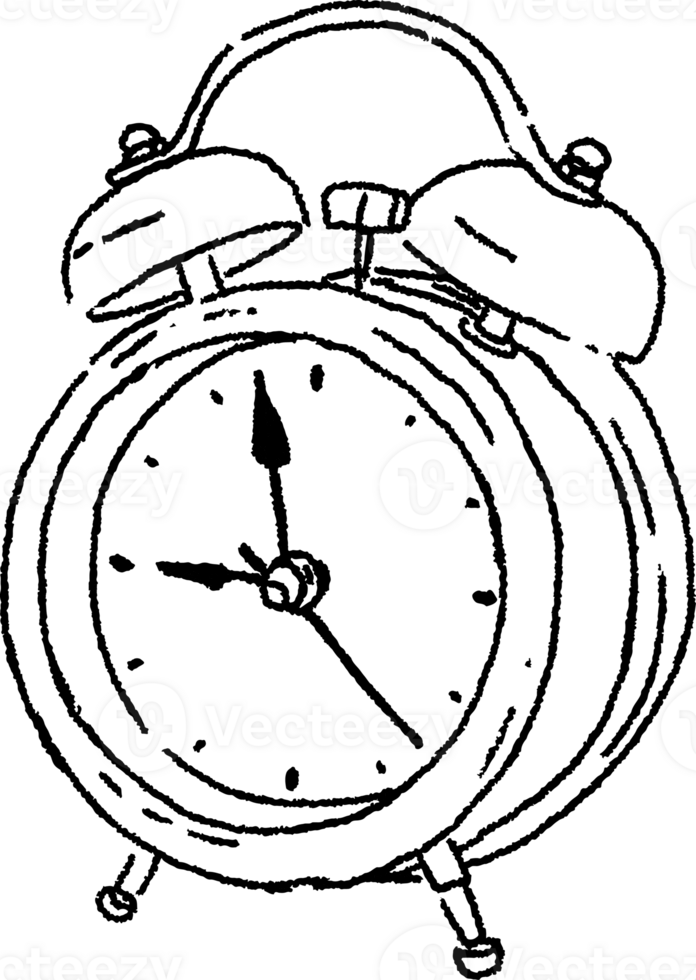 allarme orologio mattina routine stile di vita simbolo illustrazione nel scarabocchio arte semplice mano disegnato design. png