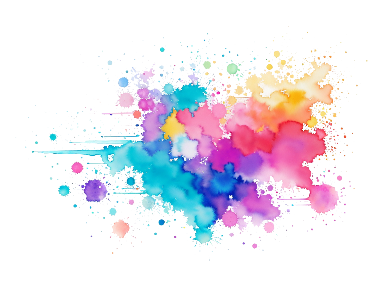 Abstract Colorful watercolor splash and stains with isolated scarlet spot textures representing png