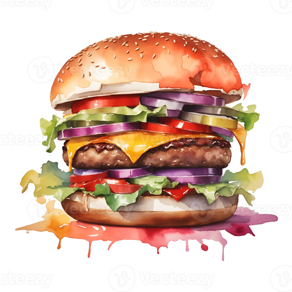 waterverf hamburger wijnoogst clip art png