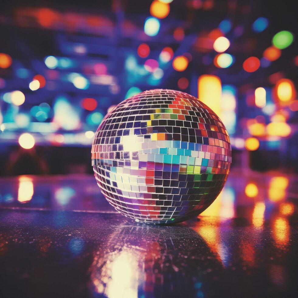 Disco ball vivid background photo