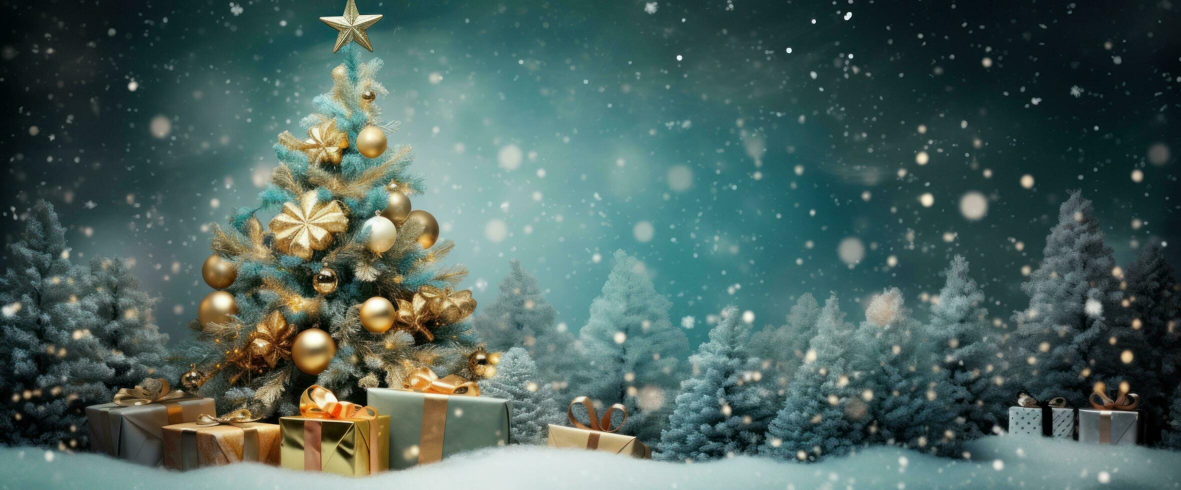 Christmas tree holiday background photo
