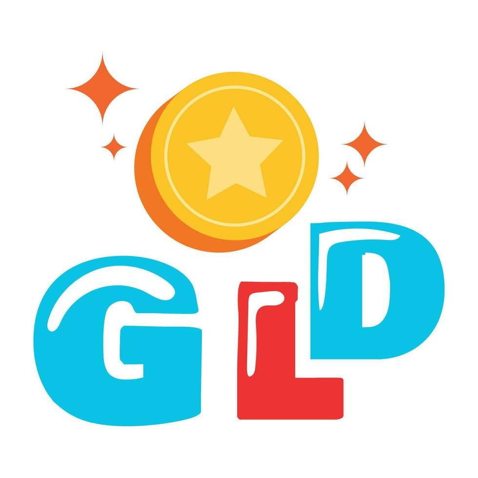 Trendy Gold Coin vector