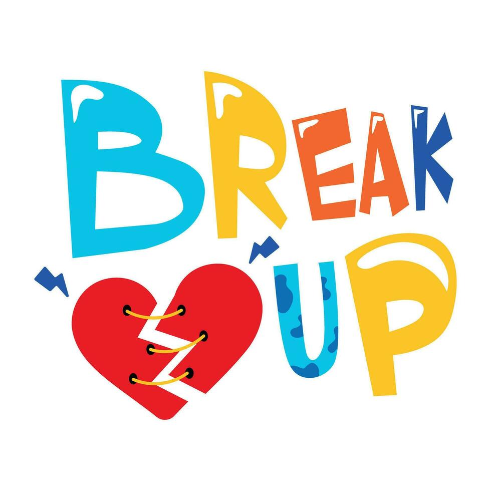 Trendy Breakup Concepts vector