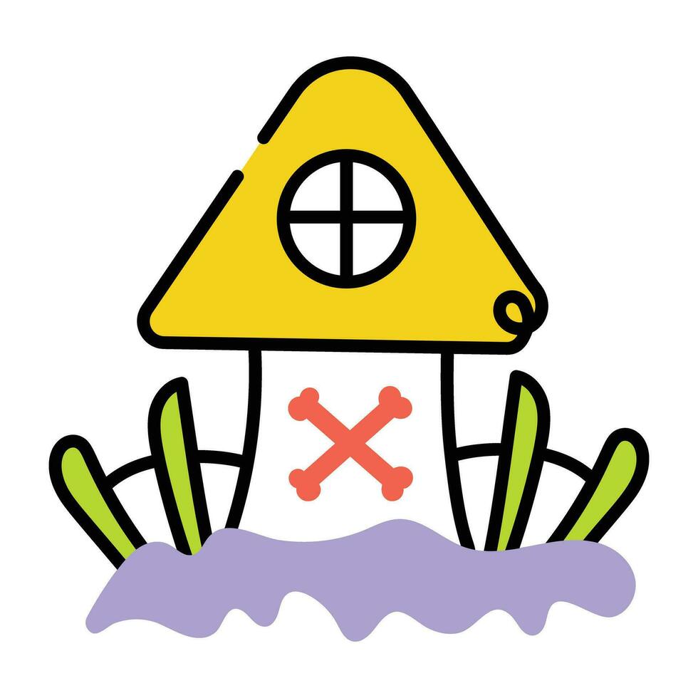 Trendy Witch Home vector