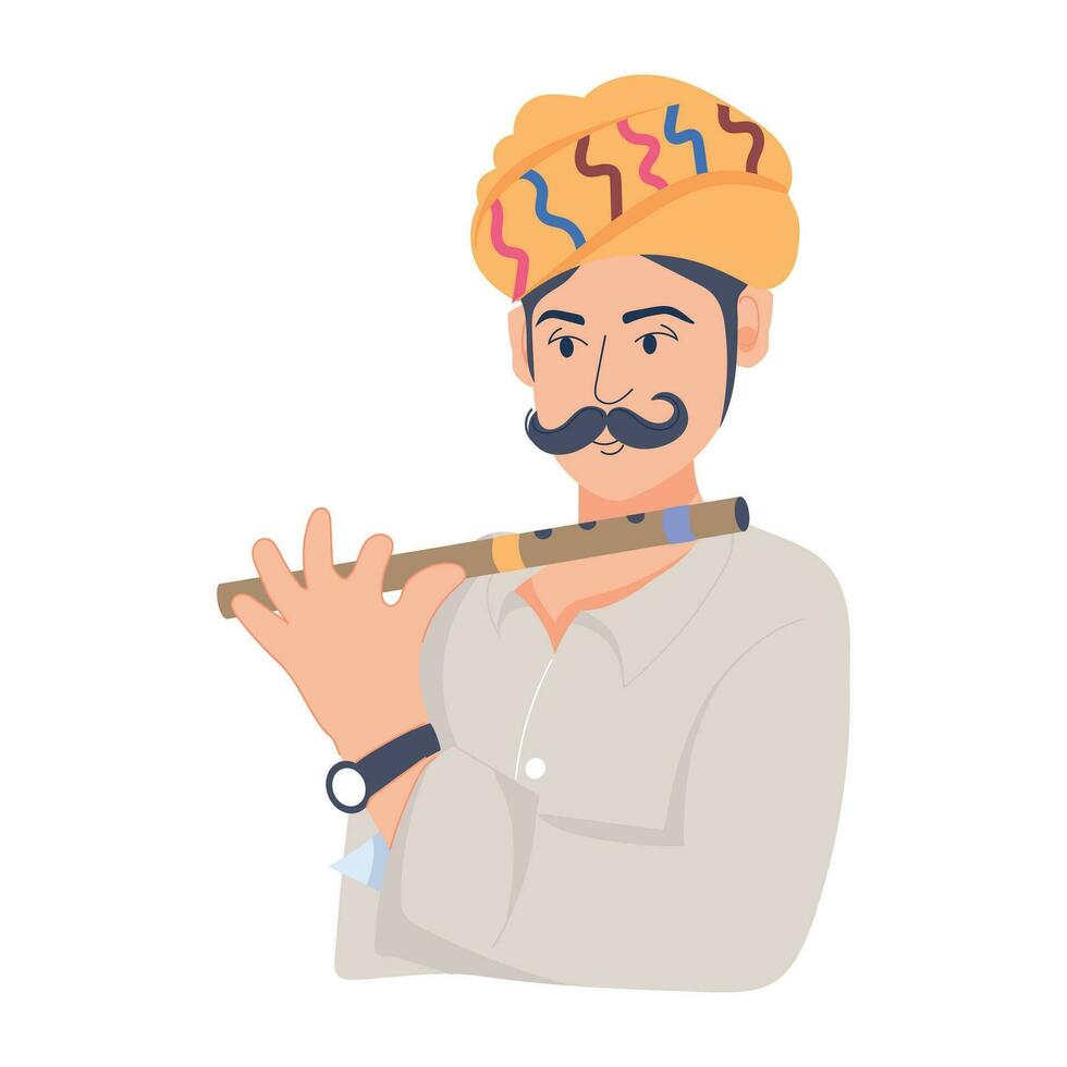 Trendy Flute Musician vector