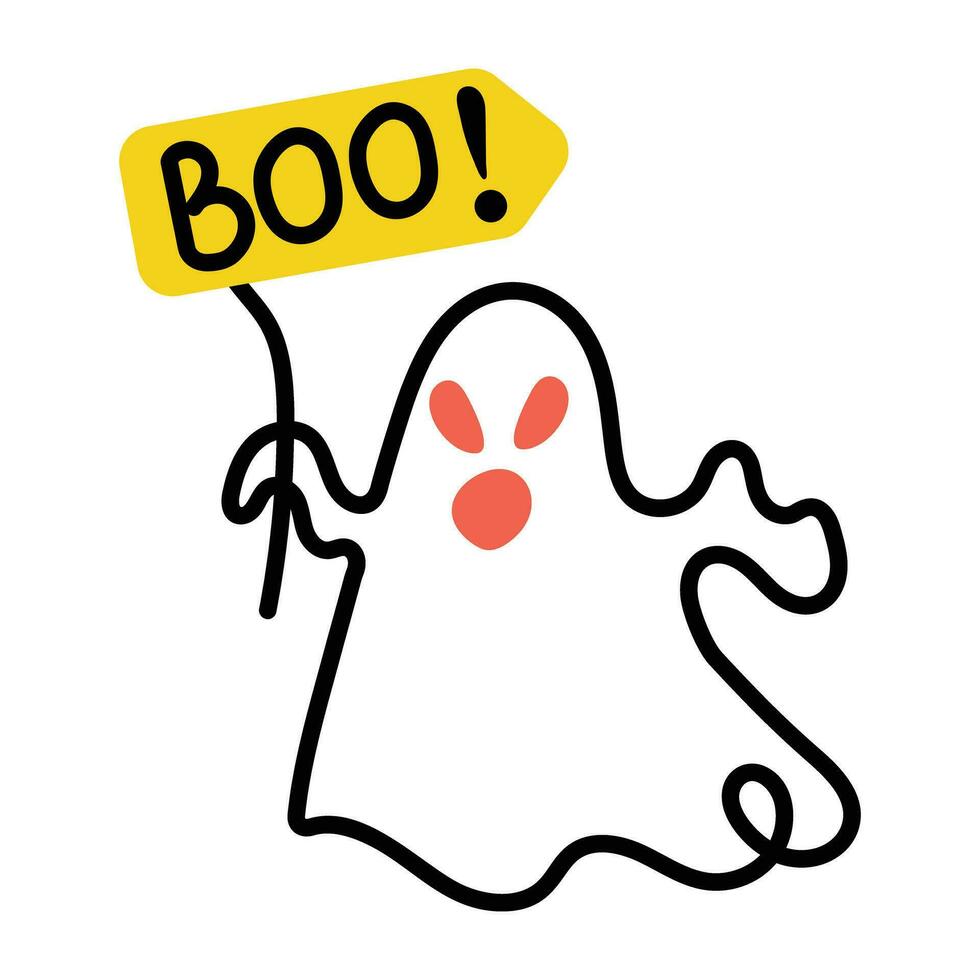 Trendy Boo Ghost vector