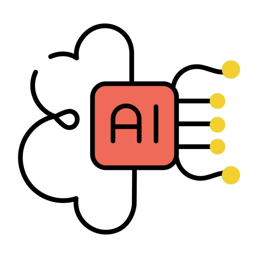 Trendy AI Cloud vector