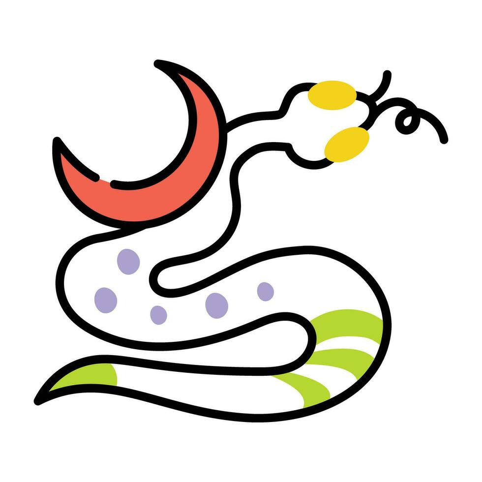 Trendy Serpent Moon vector