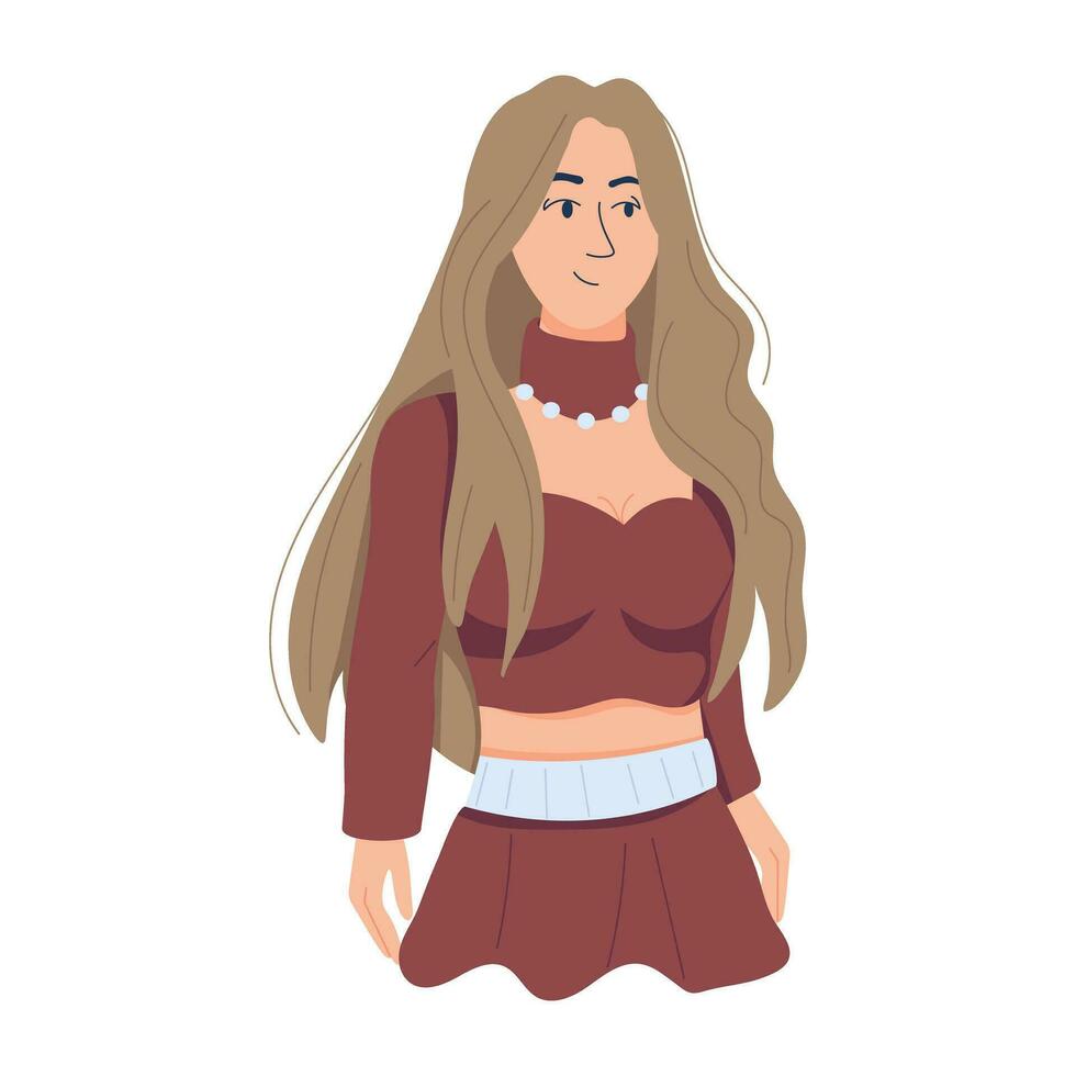 chica con estilo de moda vector