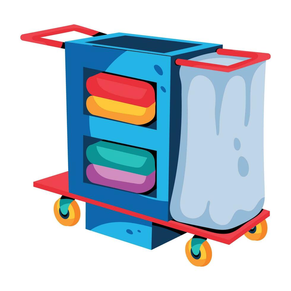 Trendy Linen Trolley vector