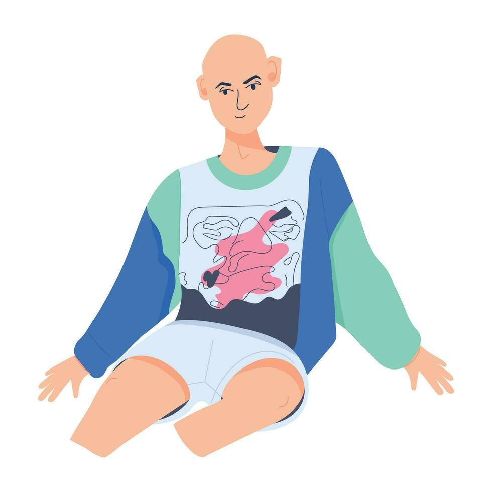 Trendy Bald Man vector