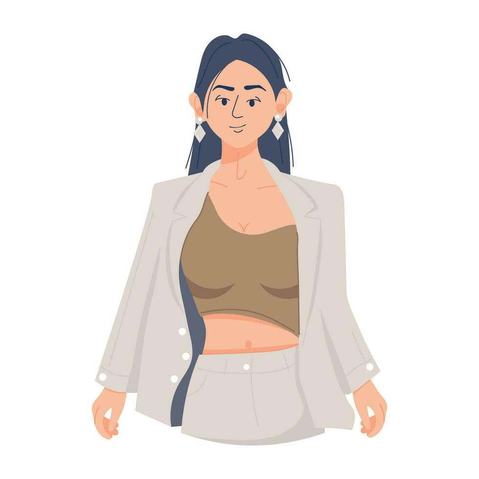 chica joven de moda vector