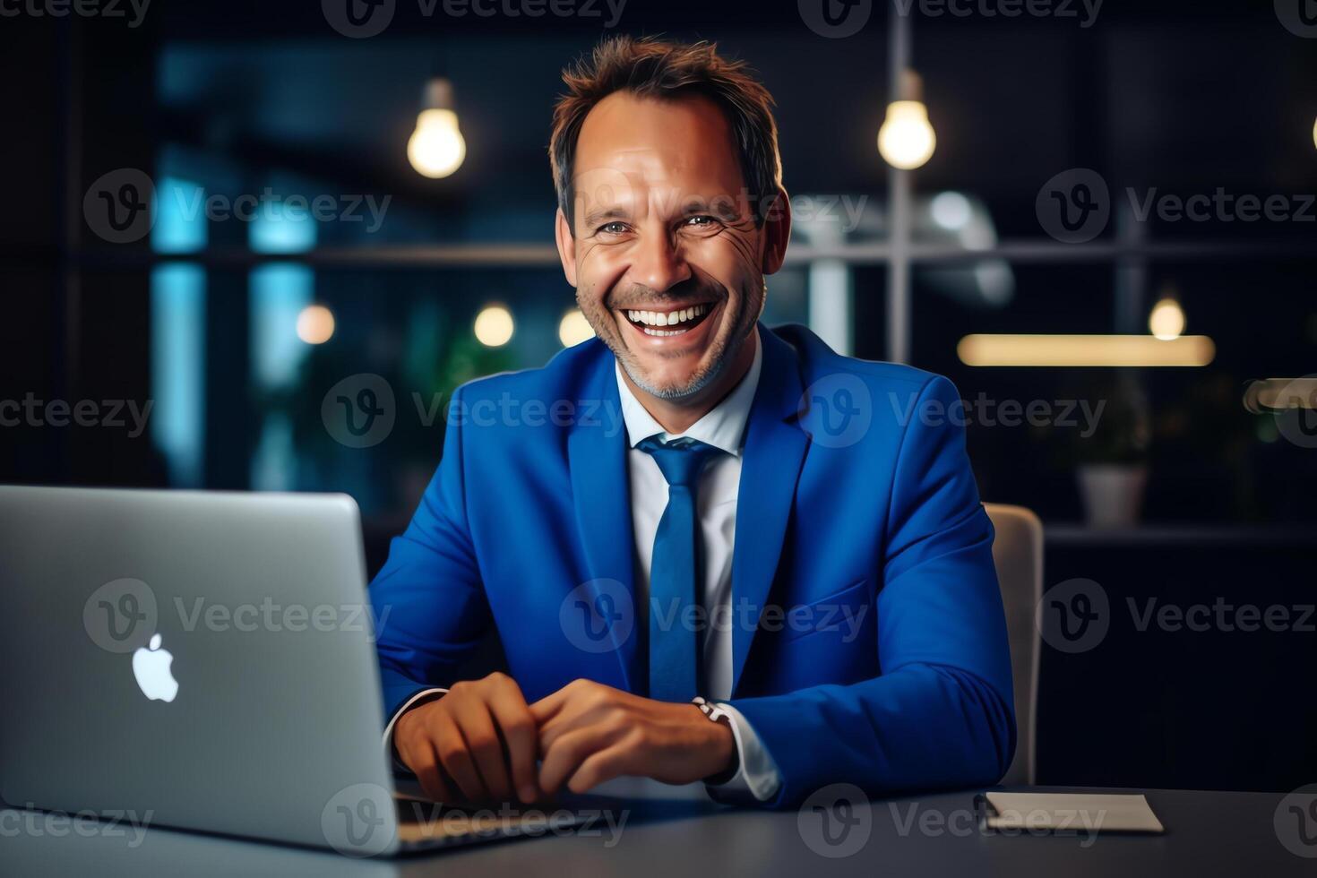 AI Generative Happy mature businessman company executive CEO head shot