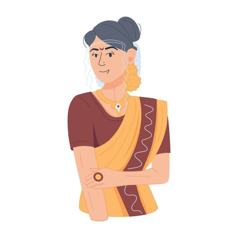 Trendy Tamil Bride vector