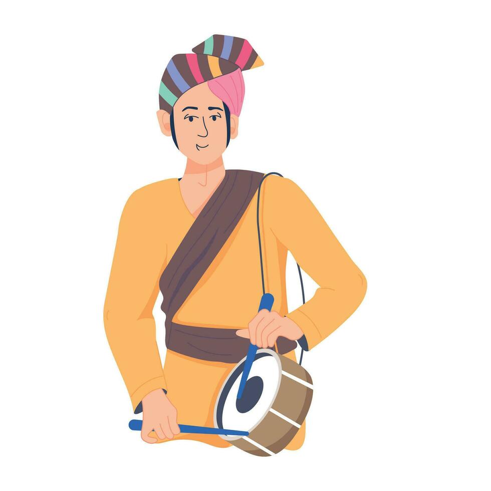 Trendy Drum Player vector