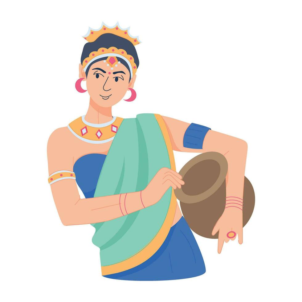 Trendy Traditional Woman vector