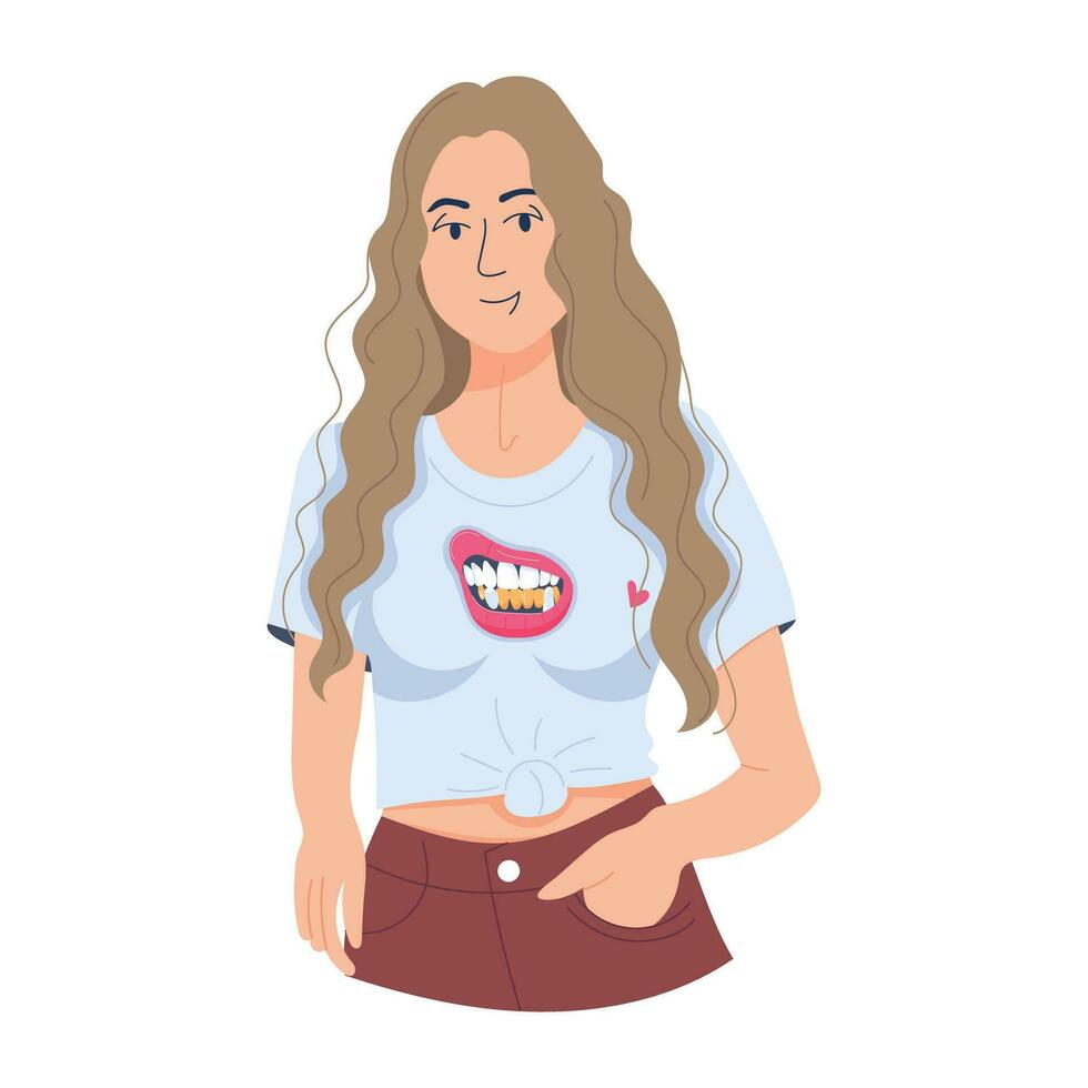 Trendy Teen Girl vector