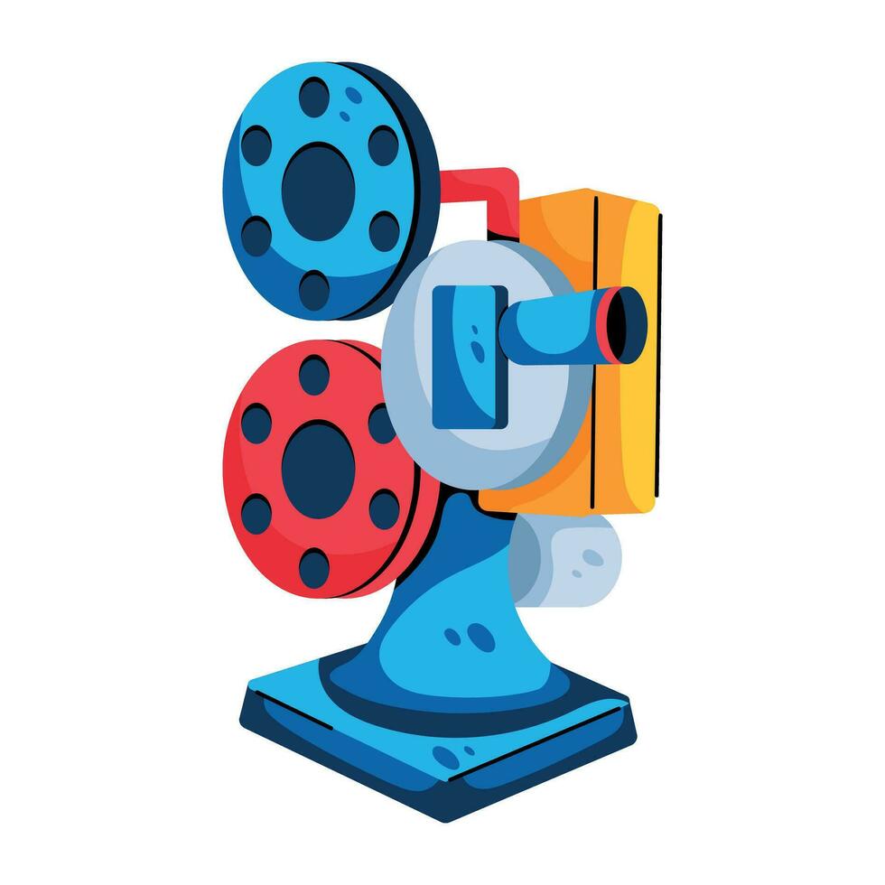 Trendy Vintage Projector vector