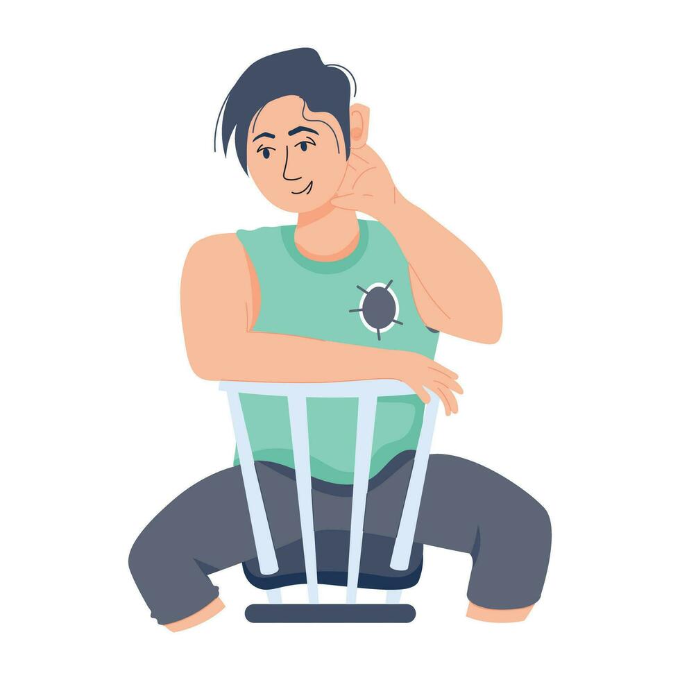 Trendy Sitting Backwards vector