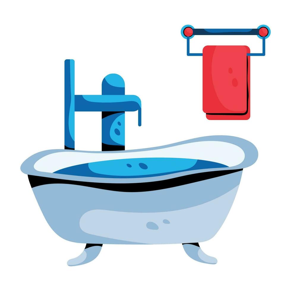 Trendy Hotel Bathtub vector