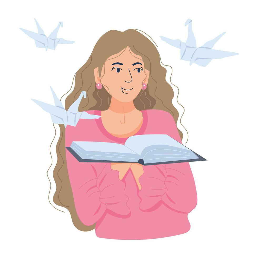 Trendy Girl Origami vector