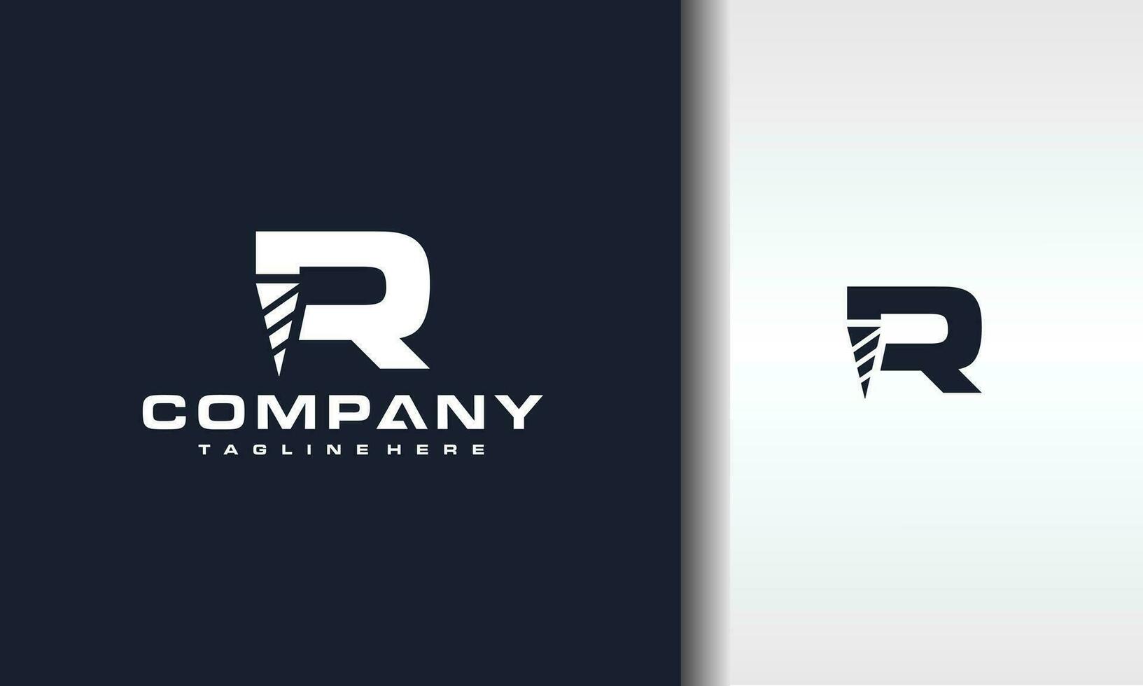 letter R drill bit logo vector