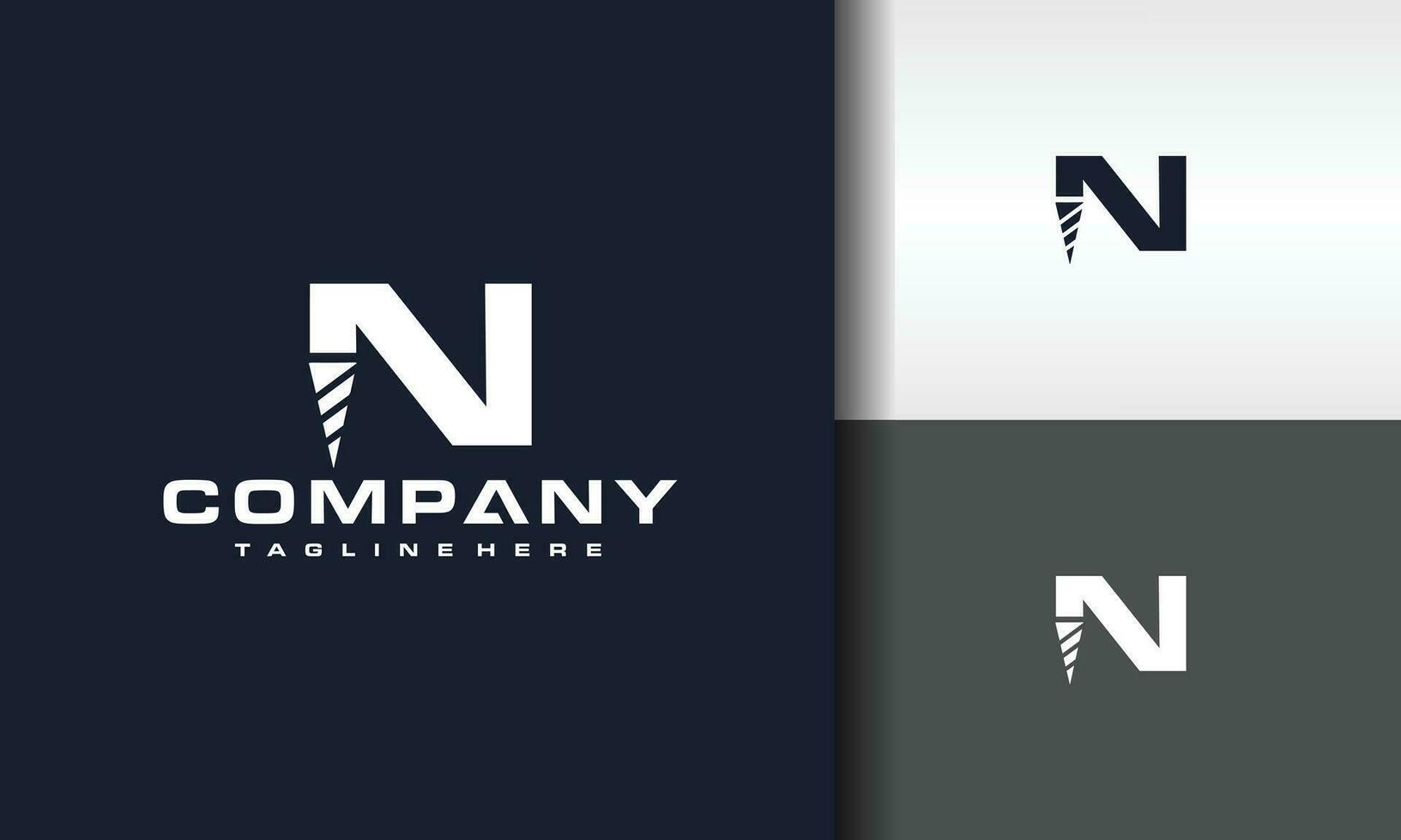 letter N drill bit logo vector