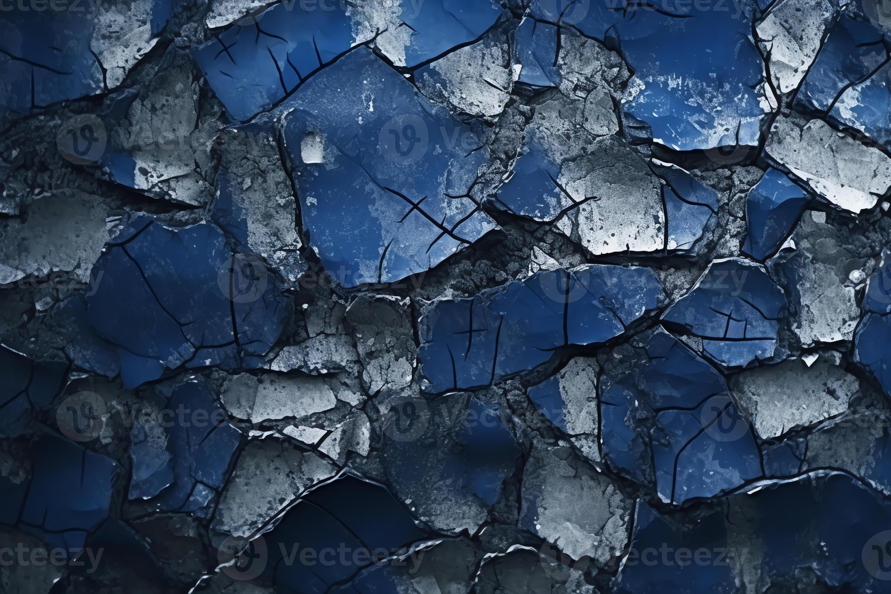 AI Generative Rock texture Navy blue color Toned rough mountain surface