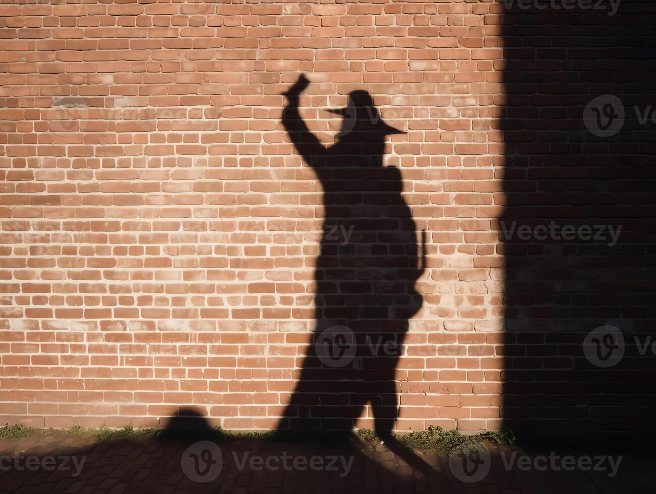 ai generativo sombra en un ladrillo pared blanco negro grunge superficie áspero textura antecedentes Clásico rústico foto