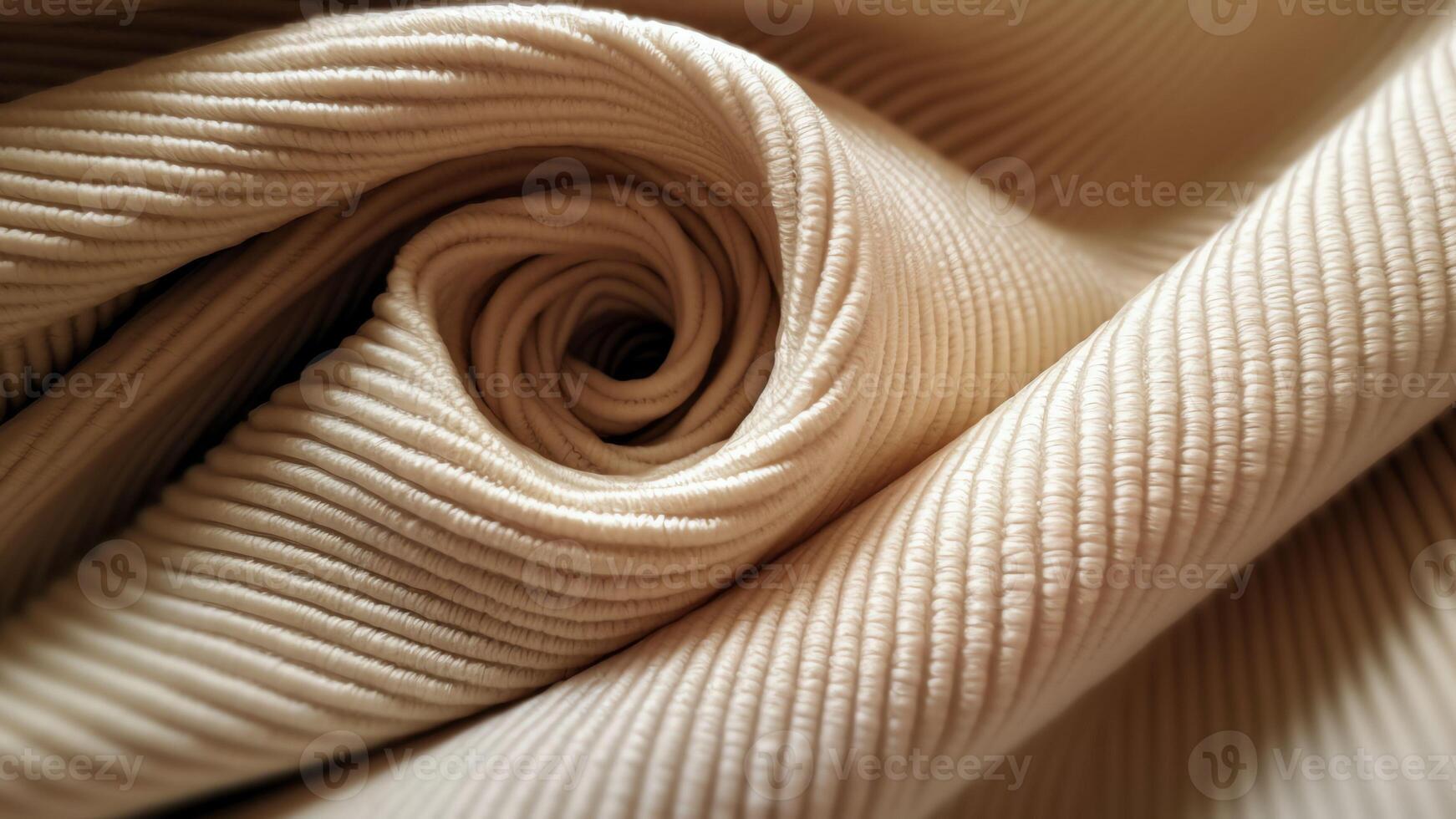 AI Generative The surface of the towel Macro Brown terry textile Beautiful folds on the fabric Crumpled brown material Crumpled textile texture photo