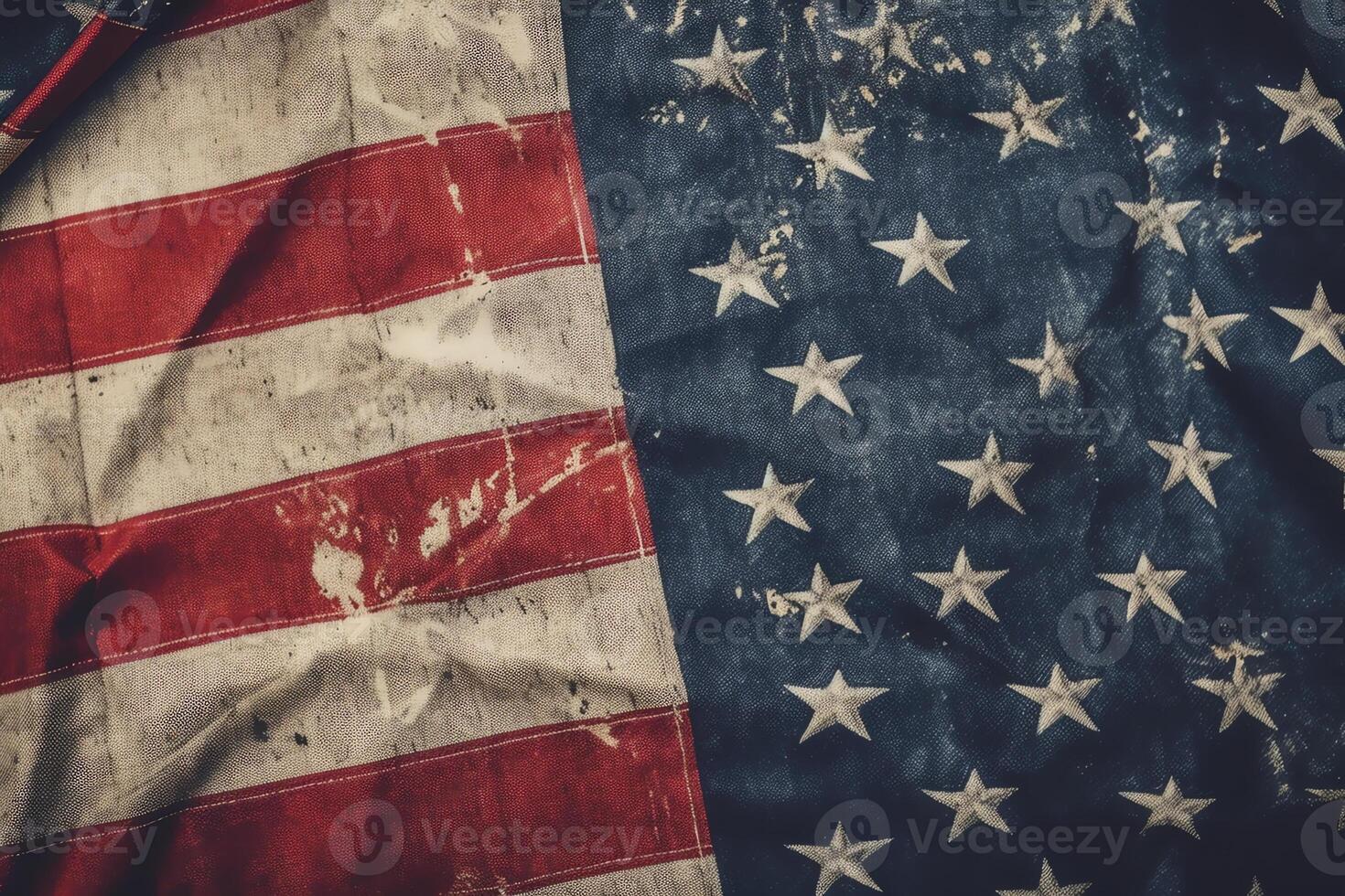 AI Generative USA Independence Day abstract background with in red and blue colors Toned vintage wood 4th of July Veterans Day Memorial Day with copy space for design Web banner photo