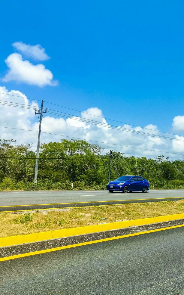 Playa del Carmen Quintana Roo Mexico 2023 Busy road street cars traffic jam Playa del Carmen Mexico. photo