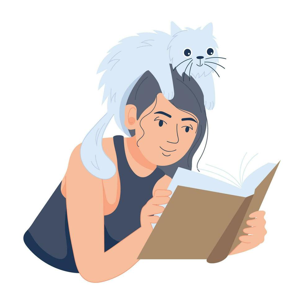 Trendy Reading Hobby vector