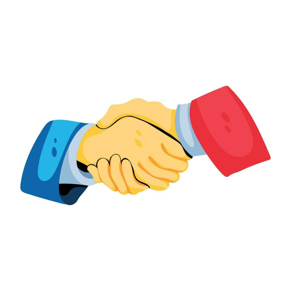 Trendy Handshake Ritual vector