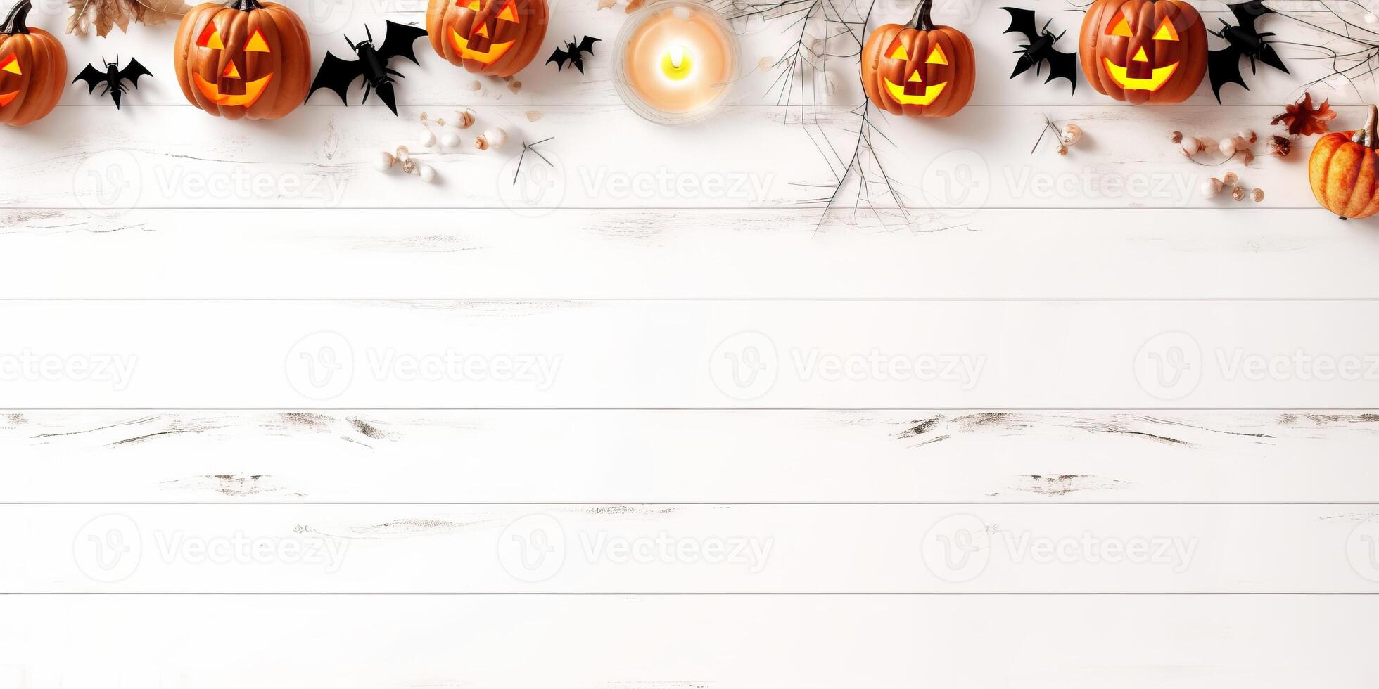 Illustration ballon and pumpkin on the wooden board background made with photo