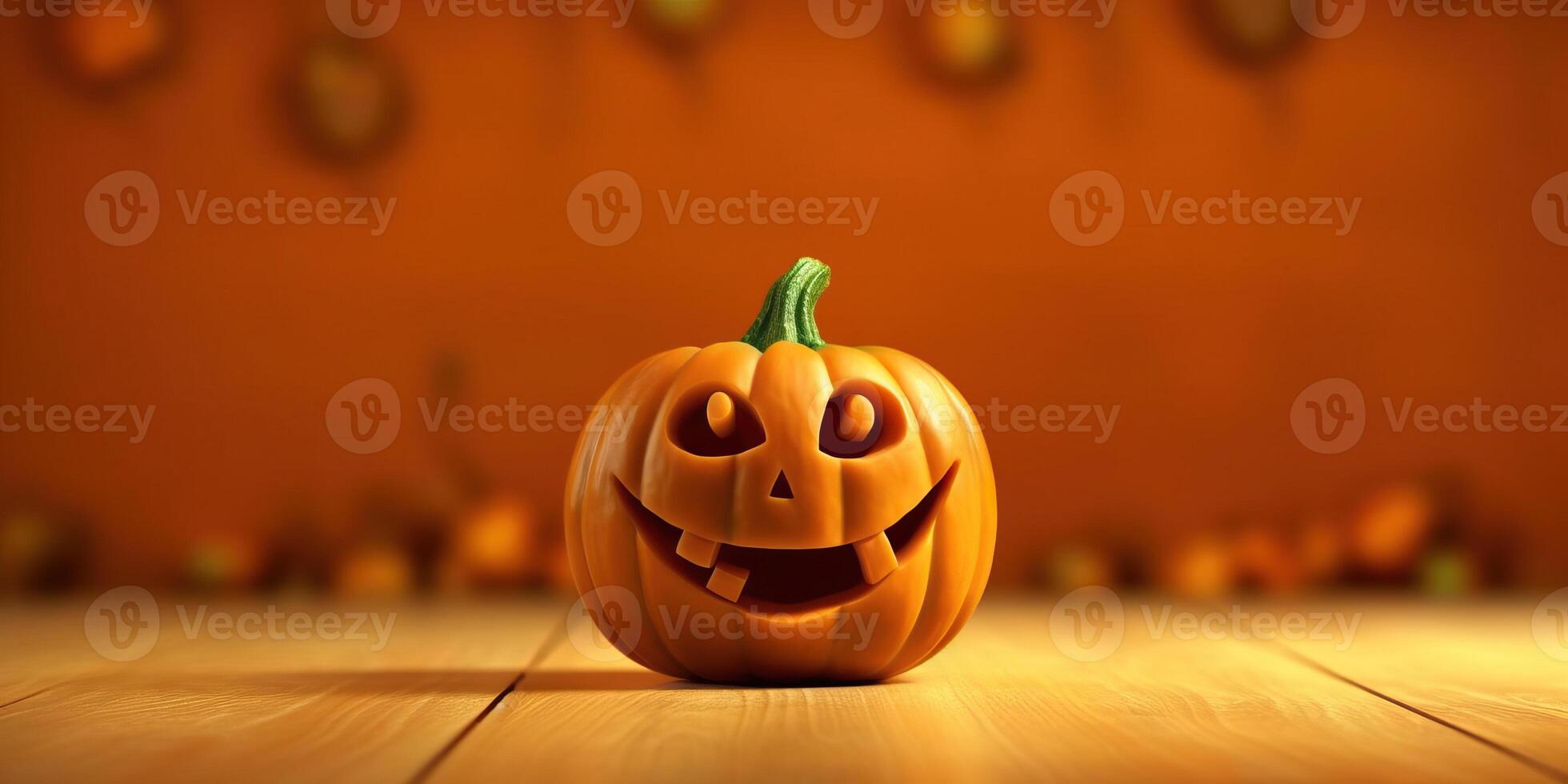 Illustration scary jack o lantern made with photo