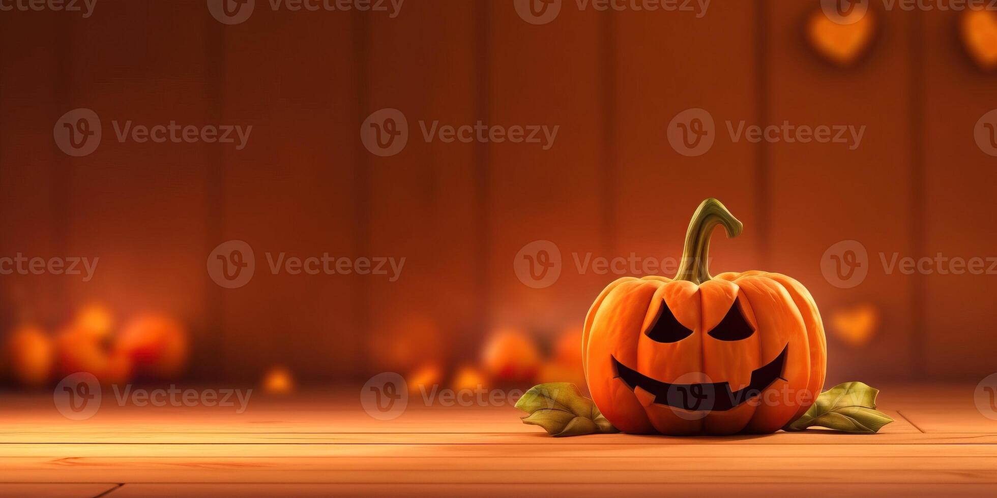 Illustration scary jack o lantern made with photo