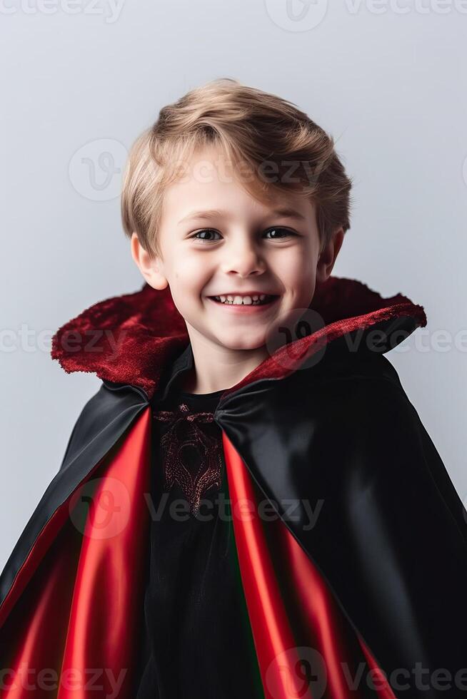 Kid wearing halloween costume made with photo