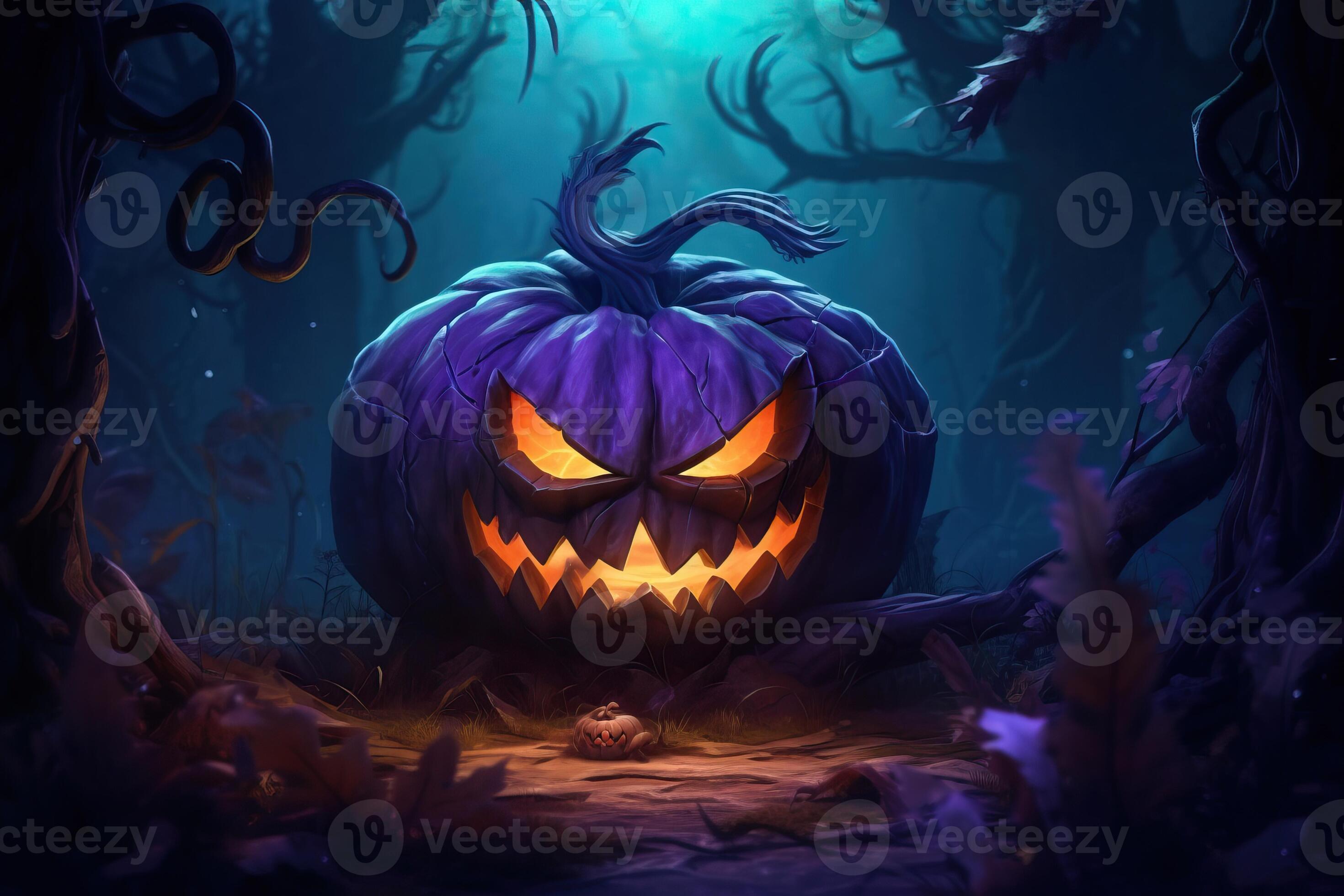 Illustration Scary Jack O Lantern Made With 26944129 Stock Photo At Illustration Scary Jack O Lantern Made With Generative Ai Photo