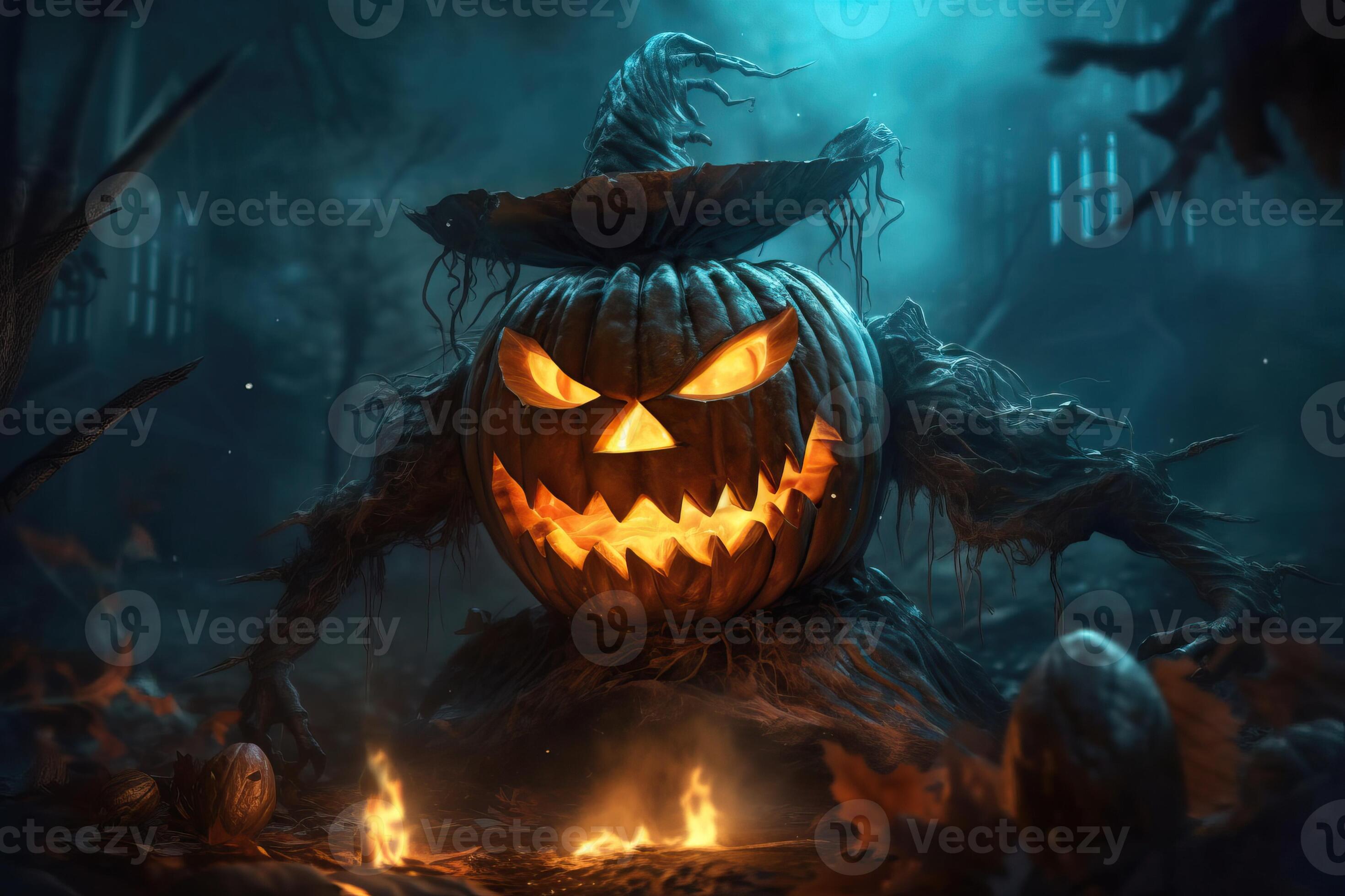 Illustration Scary Jack O Lantern Made With Generative AI 26944145 Illustration Scary Jack O Lantern Made With Generative Ai Photo