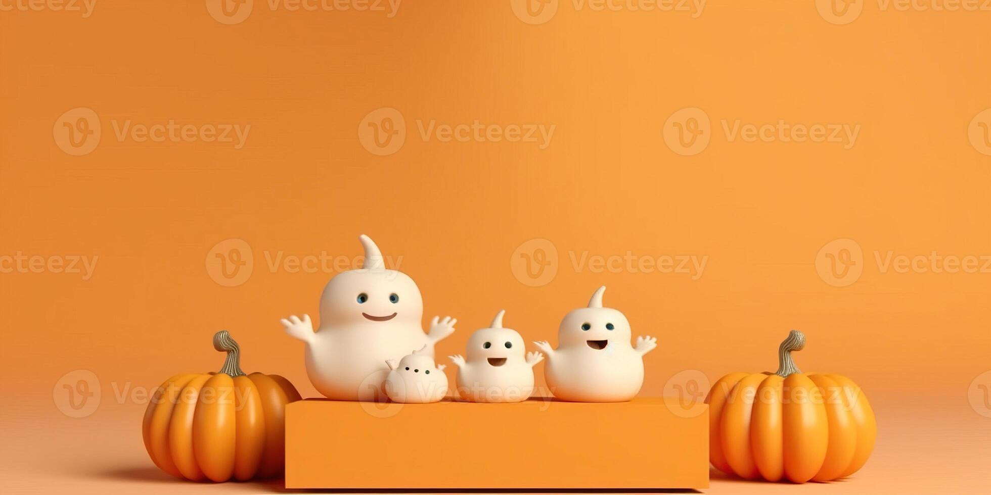 Illustration cute jack o lantern made with photo