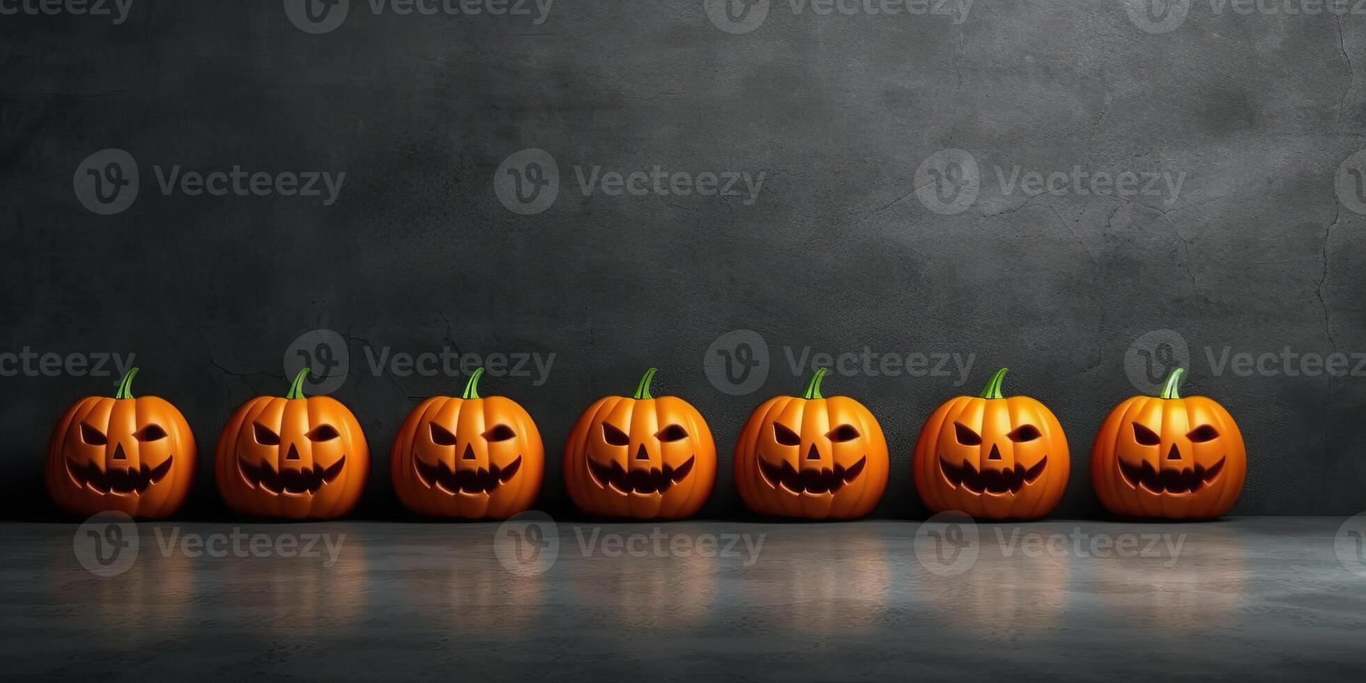 jack o lantern pumpkin on marble table made with photo