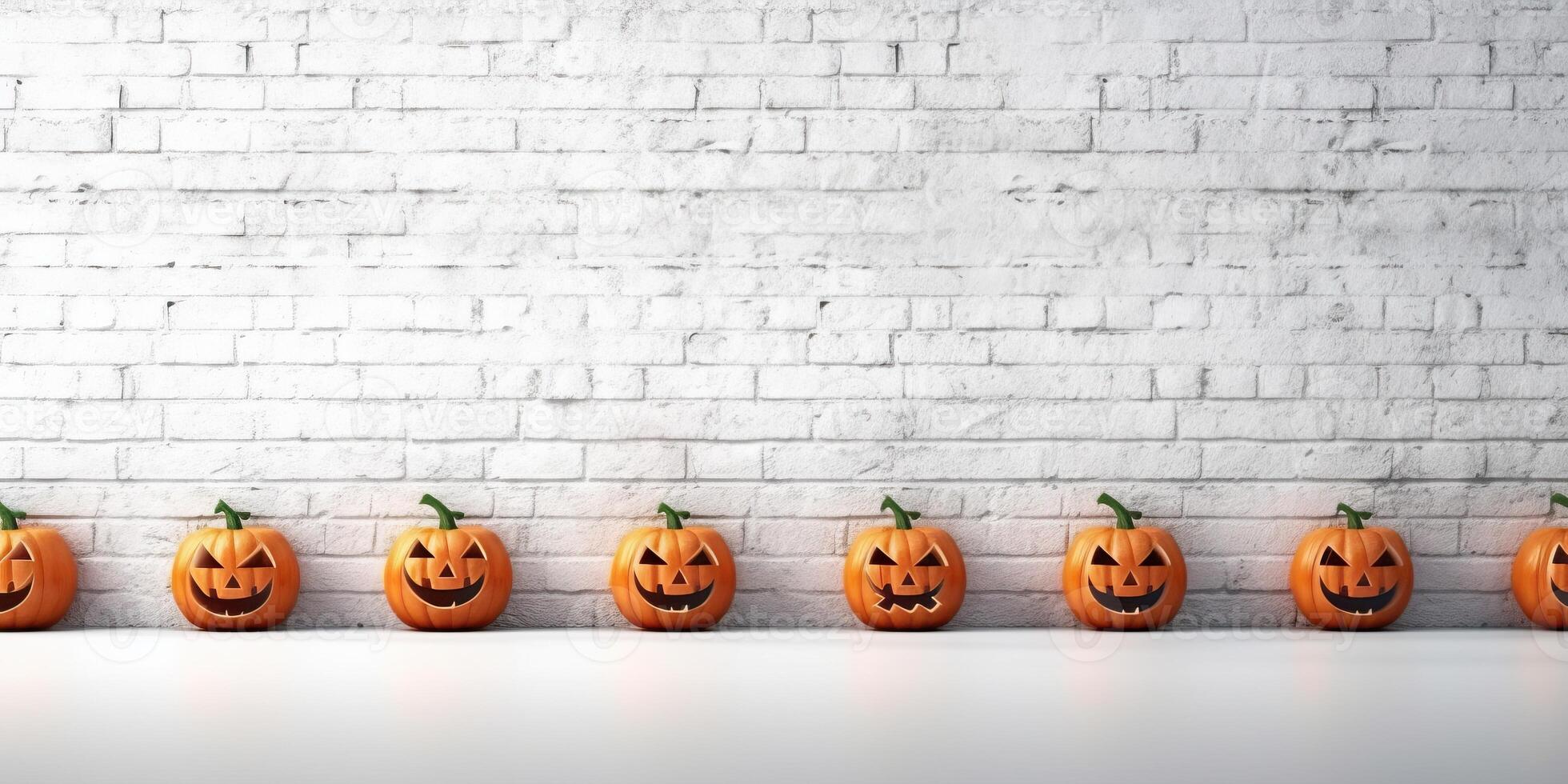 jack o lantern pumpkin on marble table made with photo