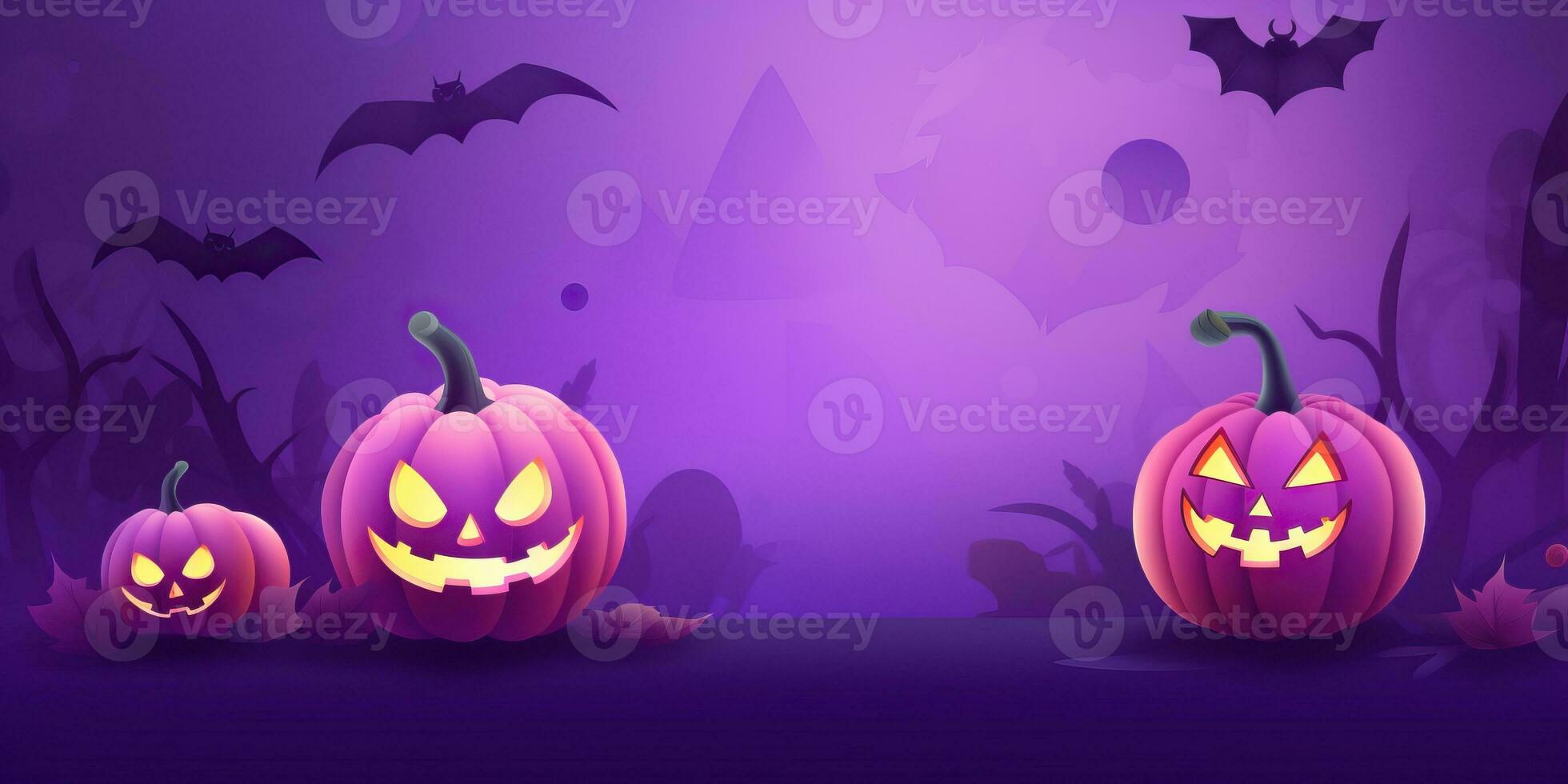 Happy halloween banner or party invitation background made with Generative AI photo