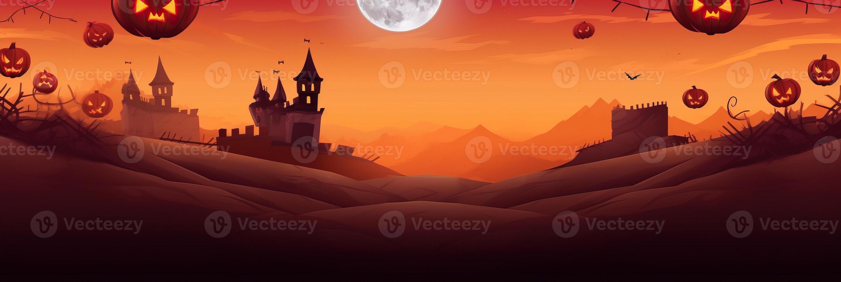 Happy halloween banner or party invitation background made with photo