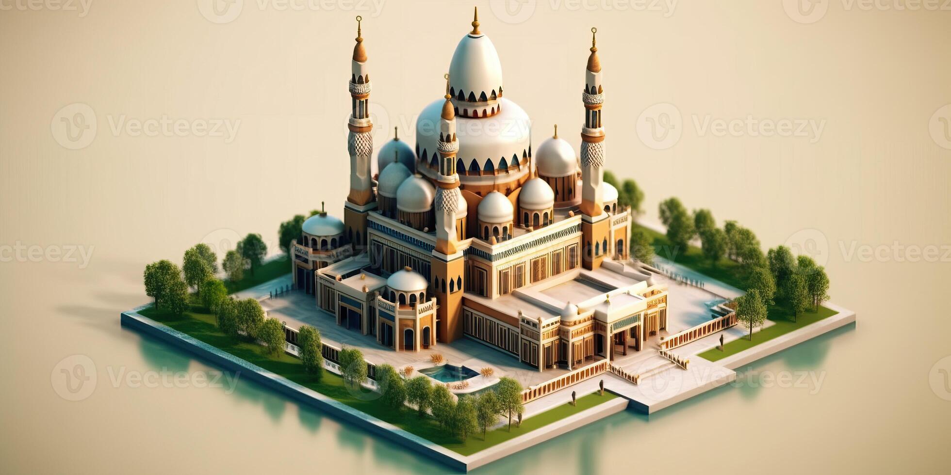 Beautiful serene mosque made with photo
