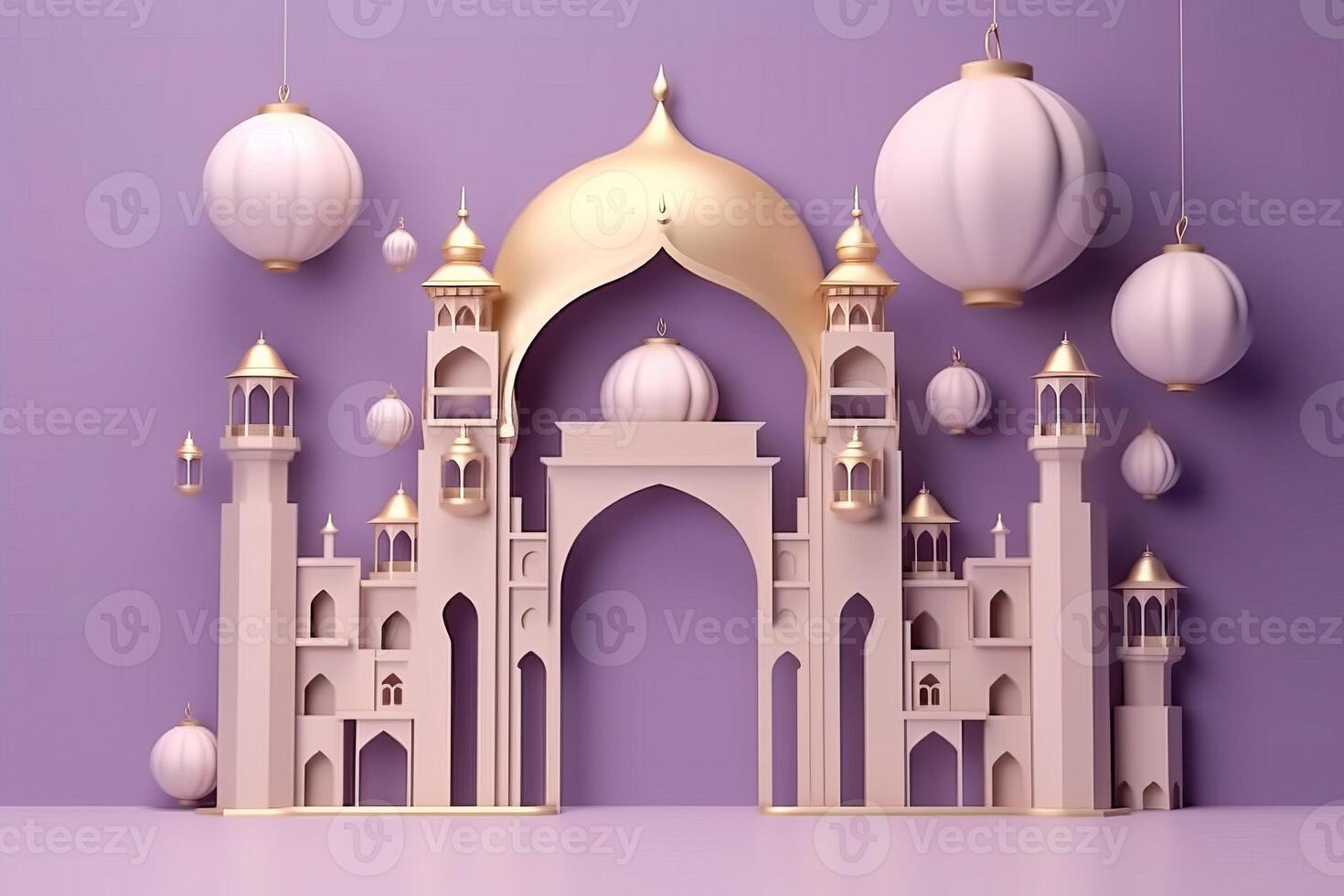modern Islamic holiday background ornamental Arabic made with photo