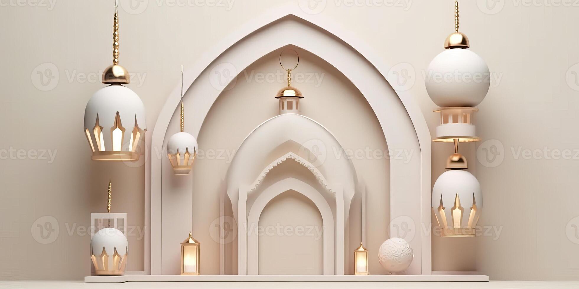 modern Islamic holiday background ornamental Arabic made with photo